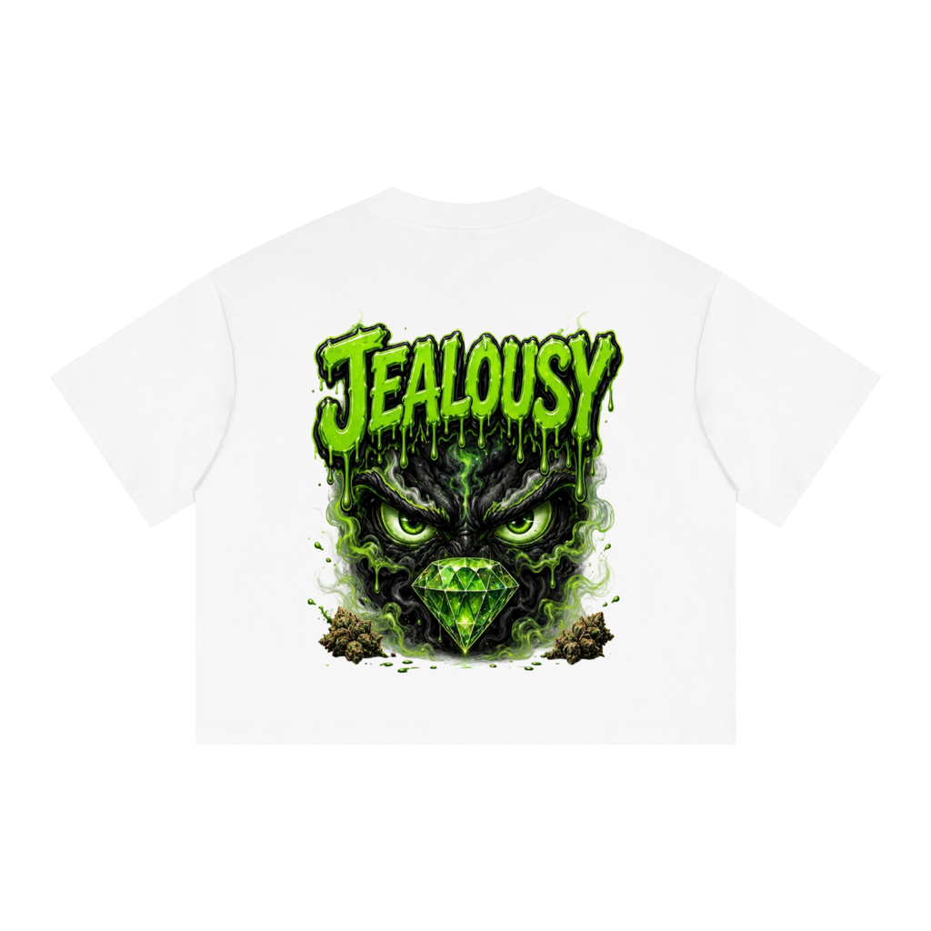 Heavyweight Boxy Crop Tee | 250 GSM Drop Shoulder Jealousy Graphic Tee | NFEO ZAZA Reserve