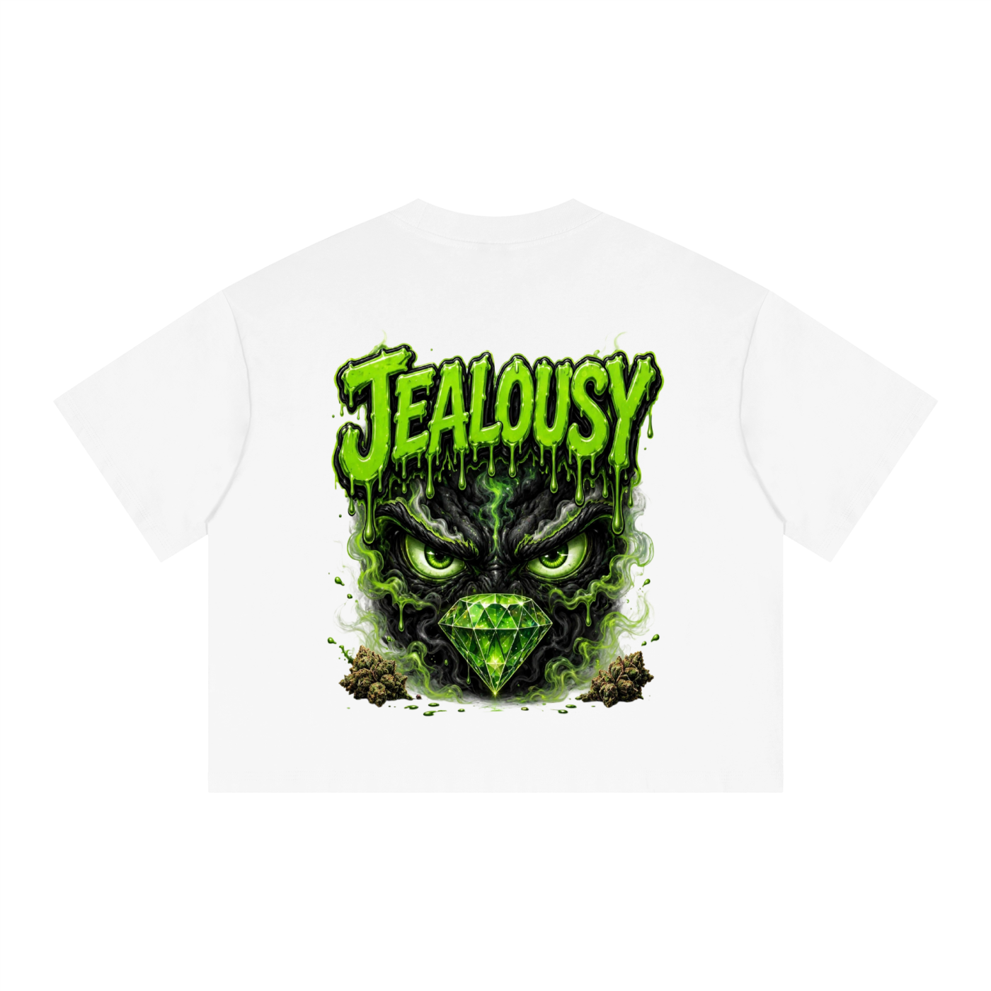 Heavyweight Boxy Crop Tee | 250 GSM Drop Shoulder Jealousy Graphic Tee | NFEO ZAZA Reserve