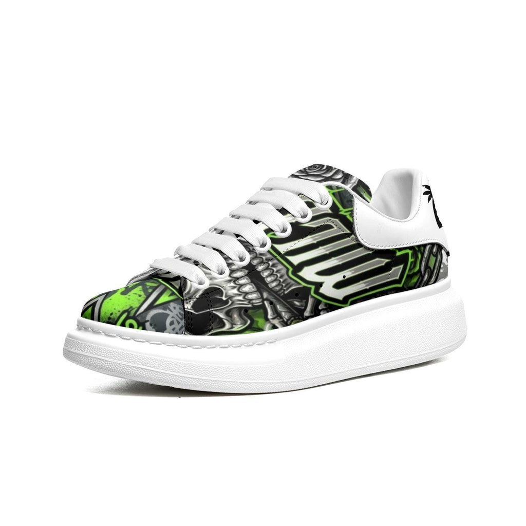 Baskets unisexes personnalisées Hommes Femmes Streetwear Chaussures plateforme Graffiti Semelle épaisse Gros lacets