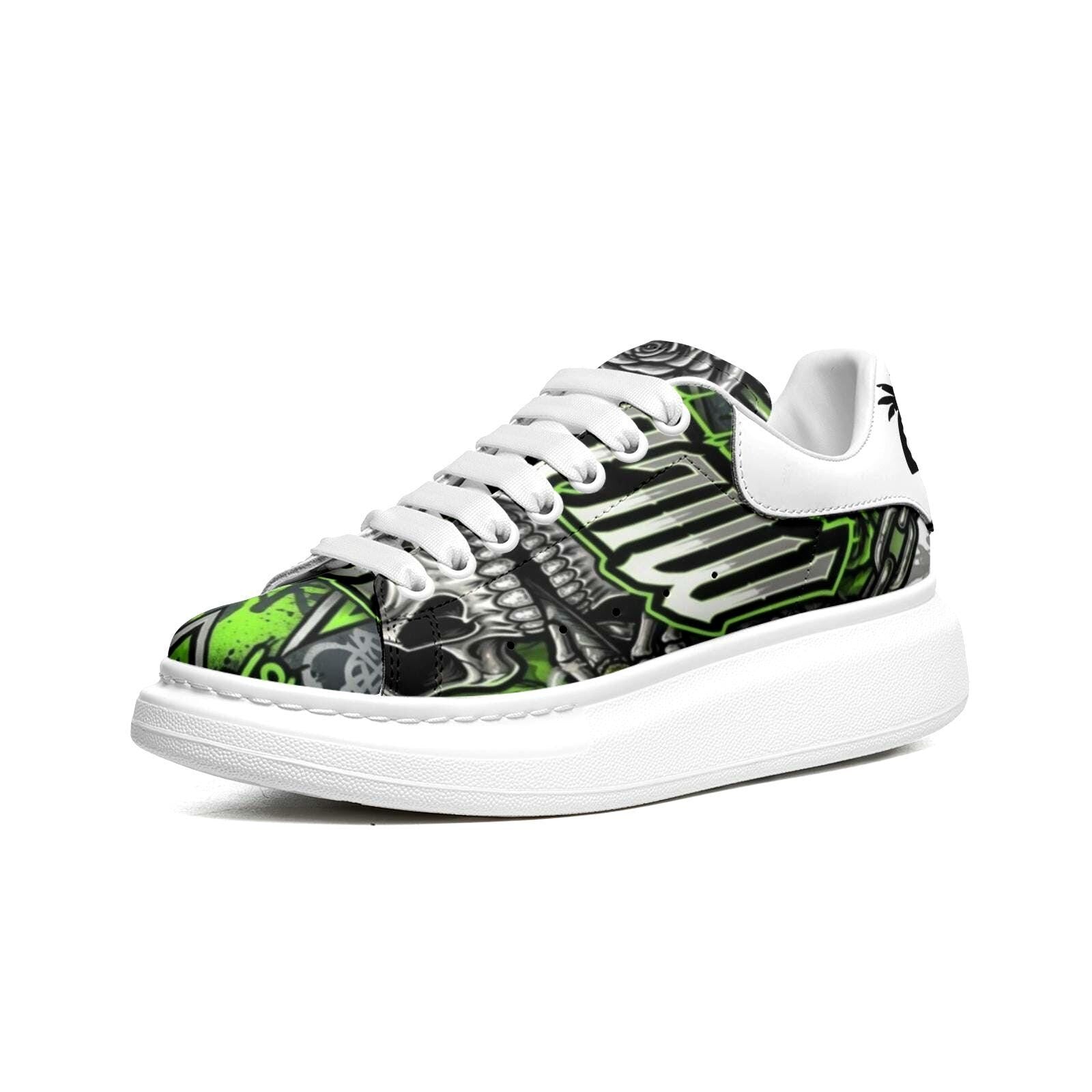 Custom Unisex Sneakers Men Women Streetwear Graffiti Platform Shoes Chunky sole Fat Laces