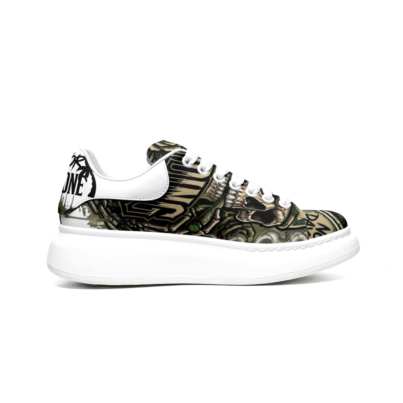 Custom Unisex Platform Sneakers Camouflage Army Fatigue Streetwear Chunky Sole Fat Laces Customized Footwear