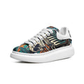 Custom Sneakers Unisex Non Slip Fat Lace Faux Leather Shoes Chunky Sole Men Women