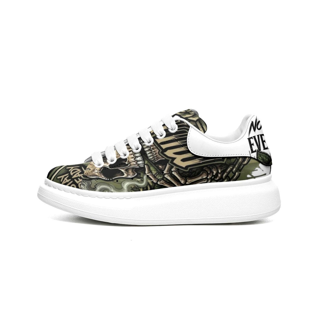 Custom Unisex Platform Sneakers Camouflage Army Fatigue Streetwear Chunky Sole Fat Laces Customized Footwear