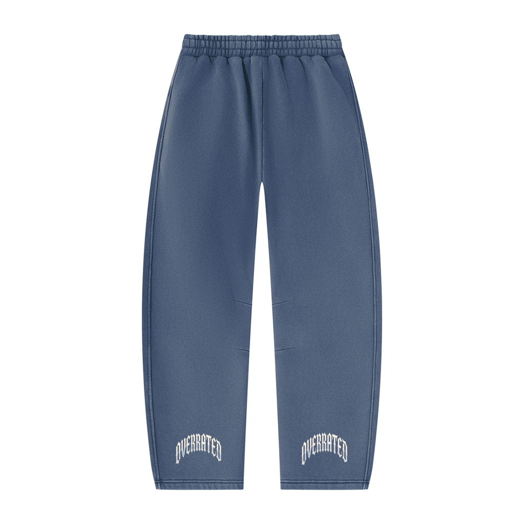 Pantalon de jogging unisexe en molleton à jambe large délavé style tendance et coupe haut de gamme assorti à l'ensemble t-shirt, sweat à capuche et casquette de camionneur en mousse de la collection Overrated