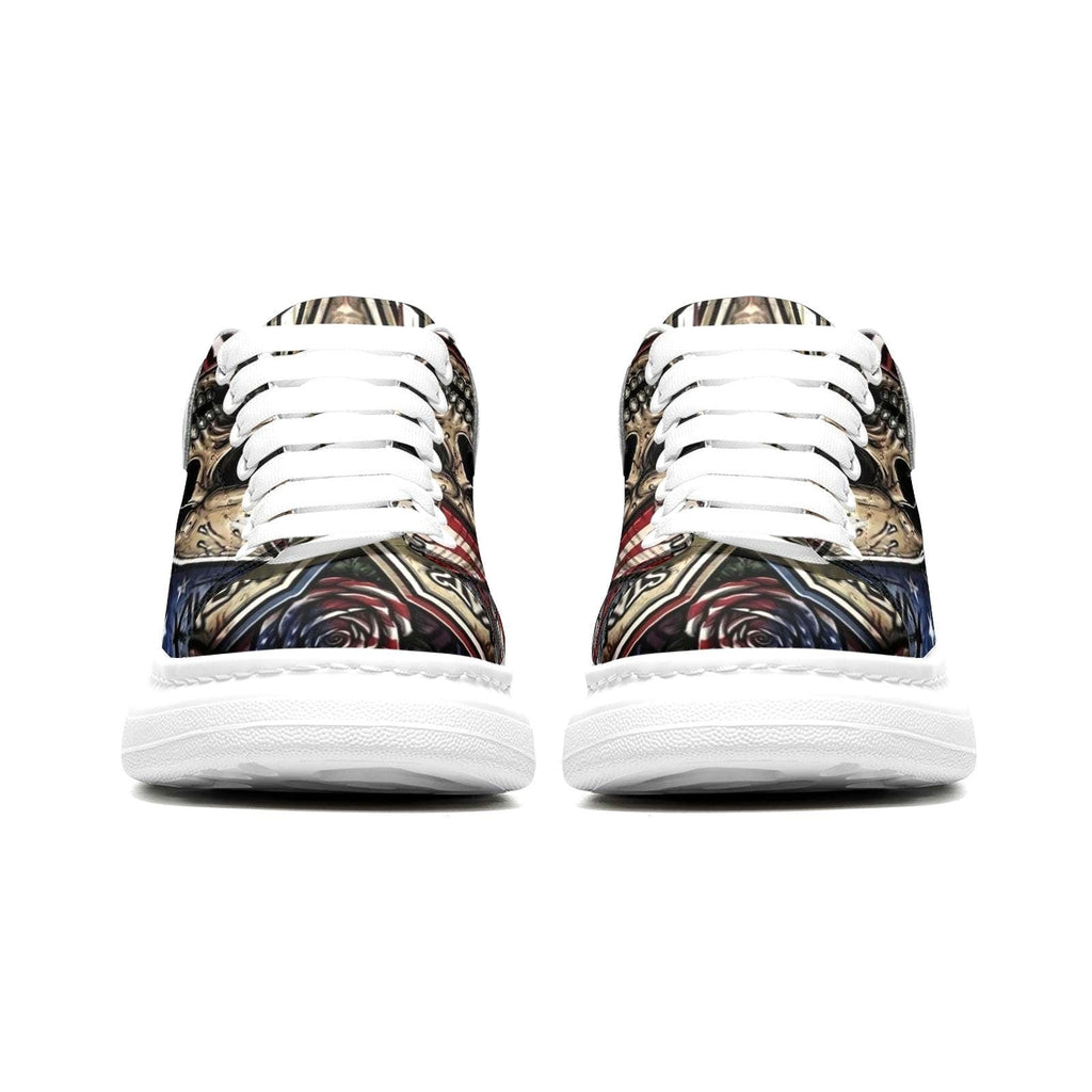 Custom platform Sneakers Unisex personalized Streetwear Fat Laces Chunky Sole Shoes Wide Toe Footwear