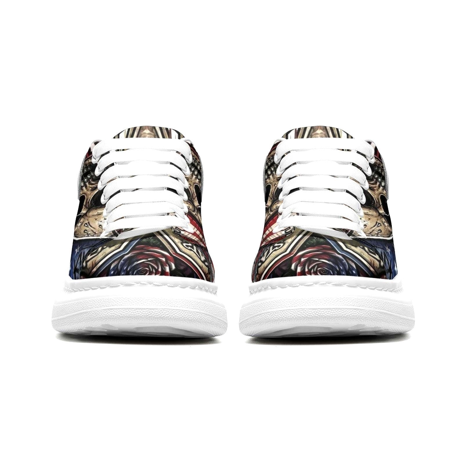 Custom platform Sneakers Unisex personalized Streetwear Fat Laces Chunky Sole Shoes Wide Toe Footwear