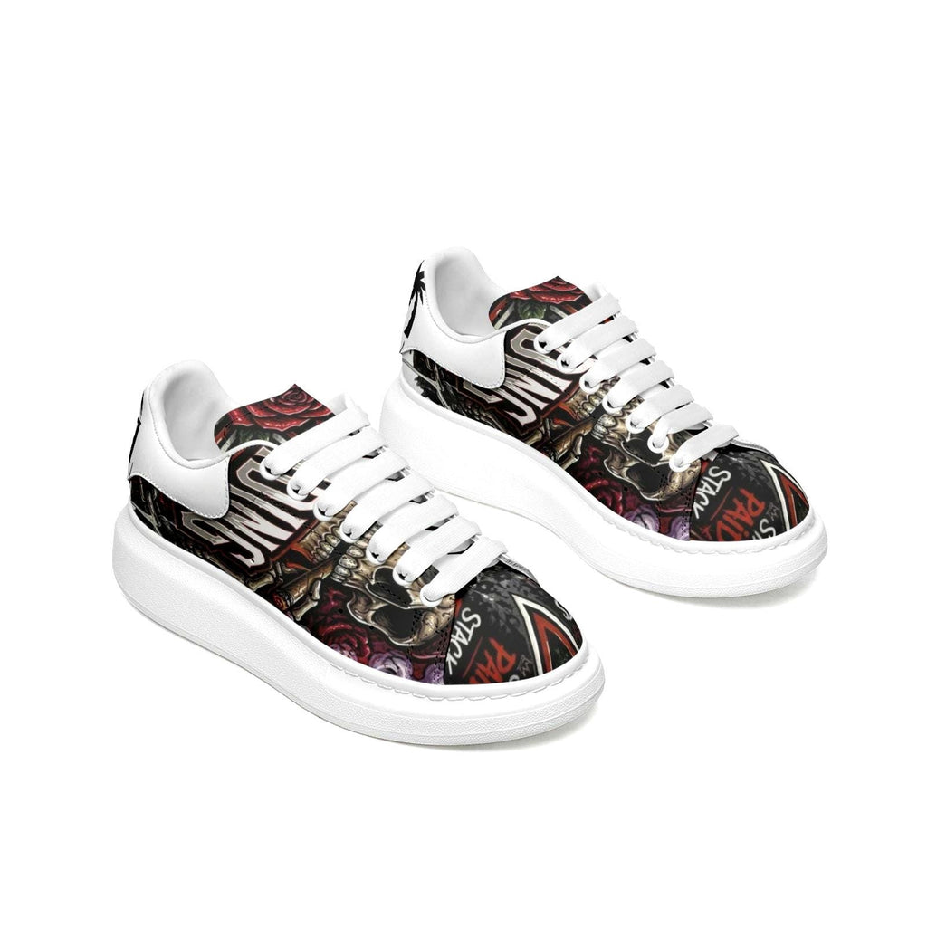 Custom Unisex Sneakers Streetwear Hypebeast Non Slip Fat Lace Chunky Sole Shoes Mens Womens