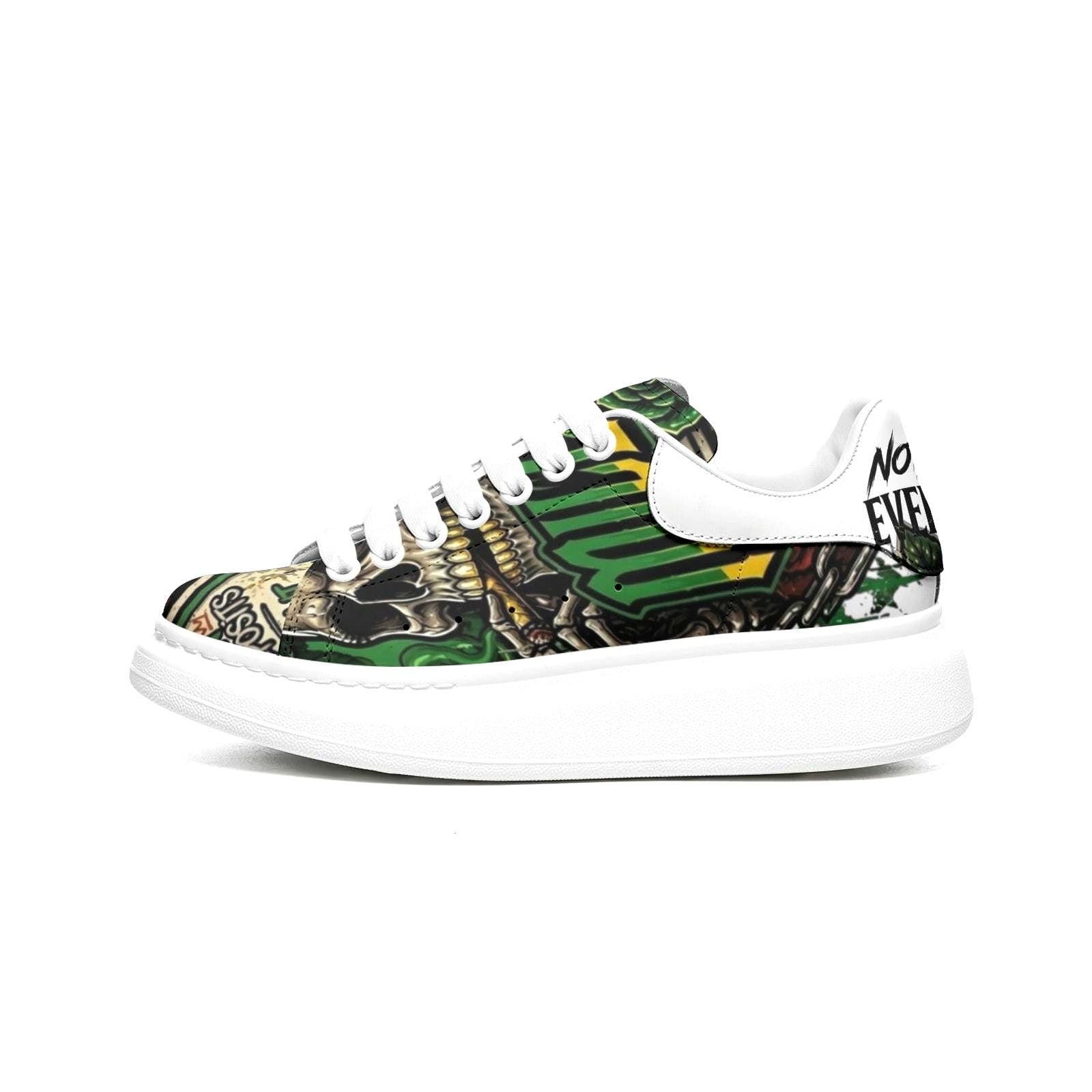 Custom Unisex Sneakers personalized Streetwear Jamaica Africa Chunky Sole Shoes Reggae Hypebeast Platform