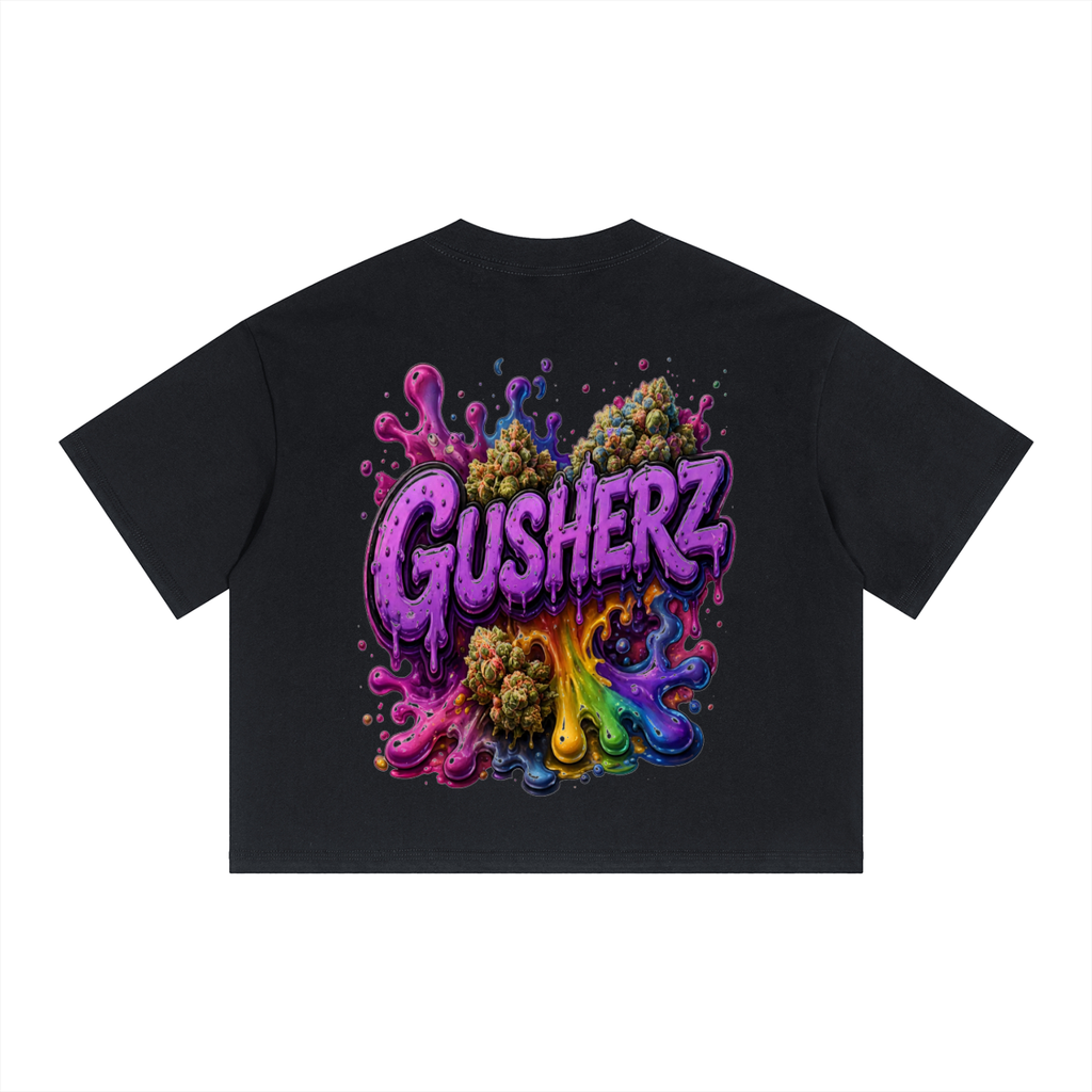 Unisex Boxy Drop Shoulder Crop T-Shirt Gusherz Cannabis Strain Streetwear Graphic Tee Premium Cotton by NFEO ZAZA Reserve