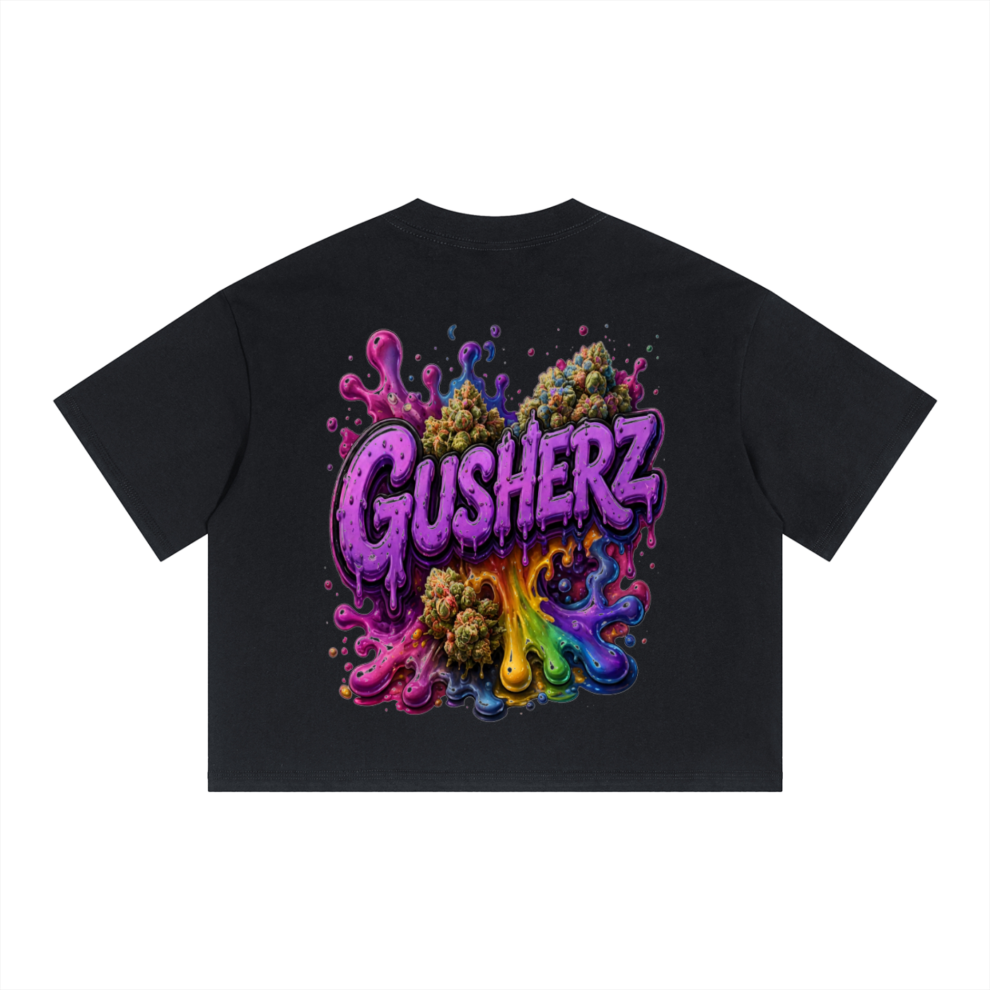 Unisex Boxy Drop Shoulder Crop T-Shirt Gusherz Cannabis Strain Streetwear Graphic Tee Premium Cotton by NFEO ZAZA Reserve