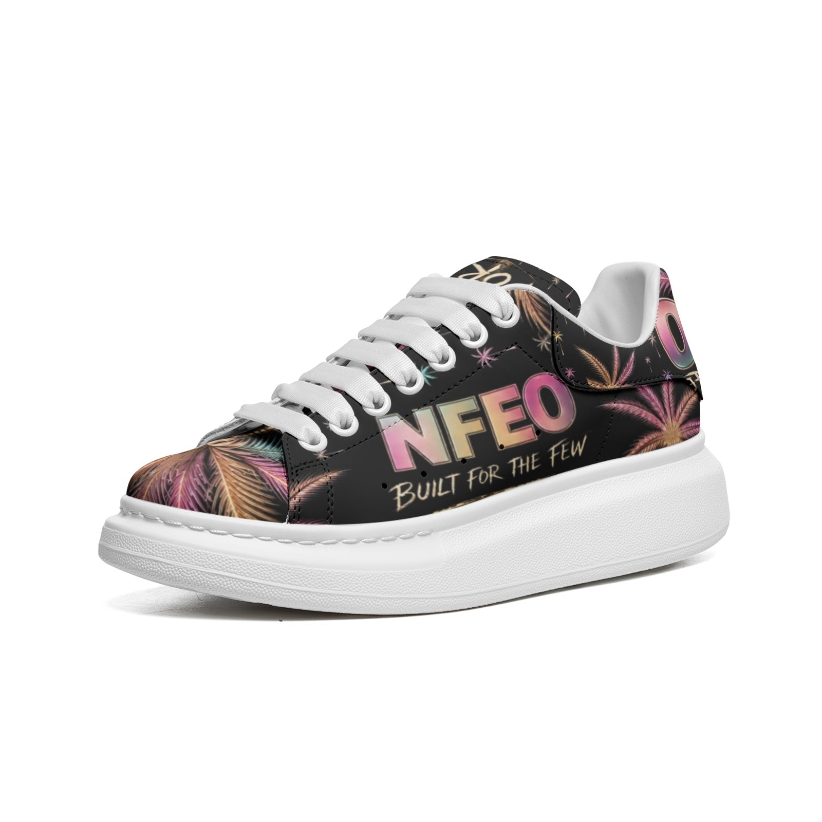 Unisex Non Slip Fat Lace Miami Nights NFEO Faux Leather Platform Chunky-soles Sneakers