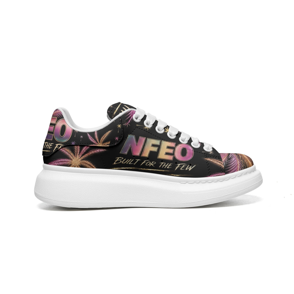 Unisex Non Slip Fat Lace Miami Nights NFEO Faux Leather Platform Chunky-soles Sneakers