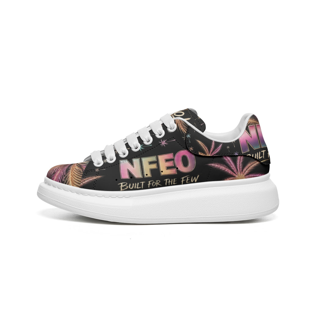 Unisex Non Slip Fat Lace Miami Nights NFEO Faux Leather Platform Chunky-soles Sneakers