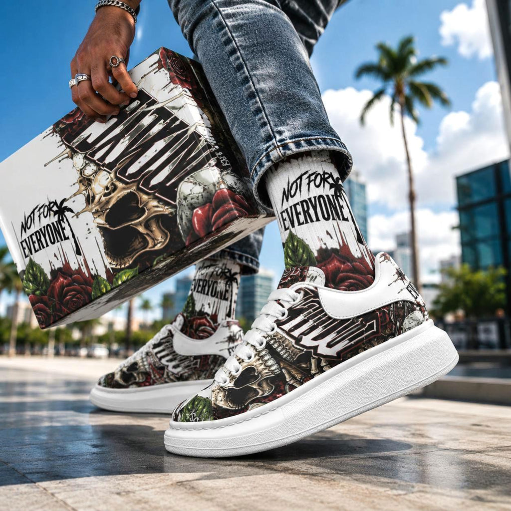 Custom Unisex Sneakers Streetwear Hypebeast Non Slip Fat Lace Chunky Sole Shoes Mens Womens