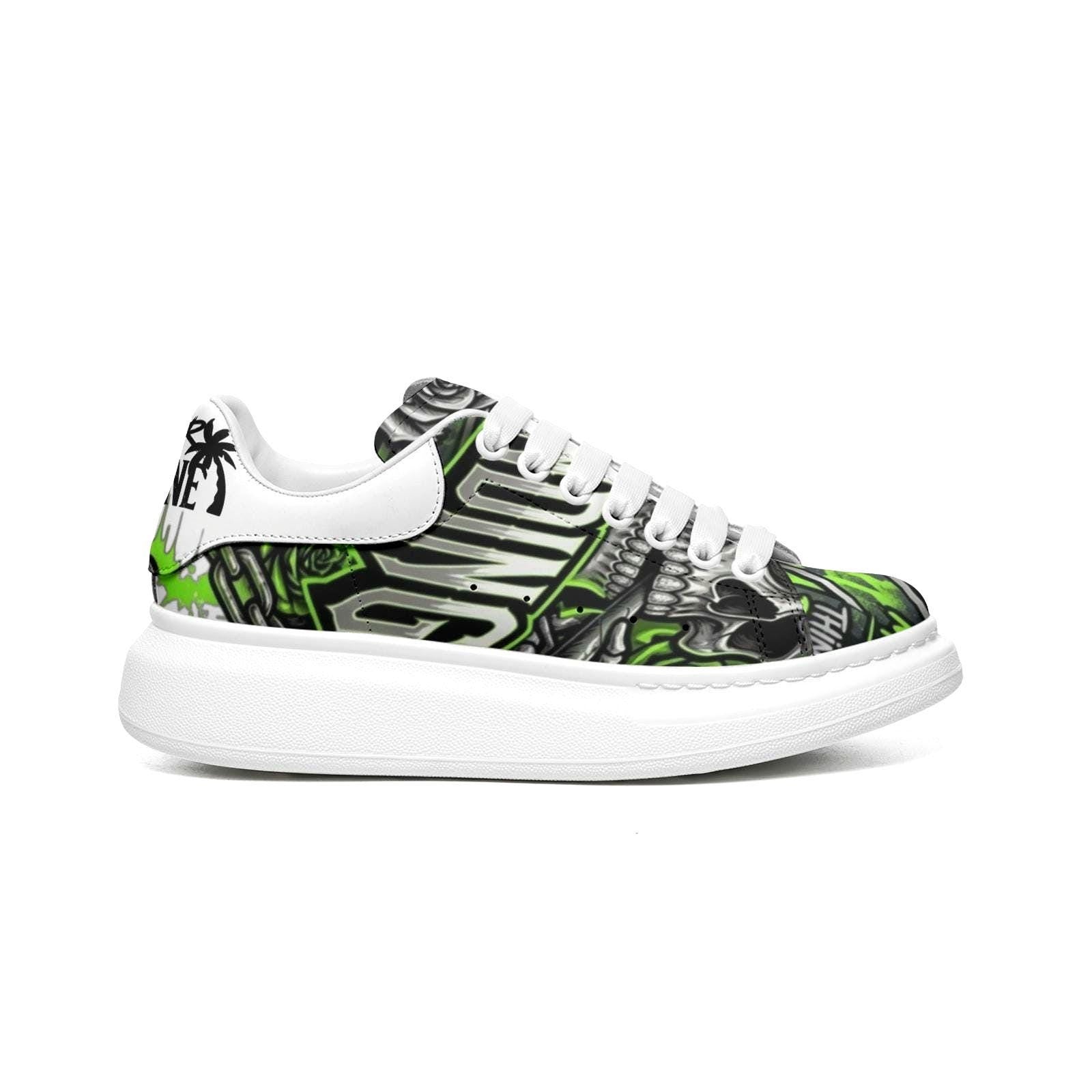 Baskets unisexes personnalisées Hommes Femmes Streetwear Chaussures plateforme Graffiti Semelle épaisse Gros lacets
