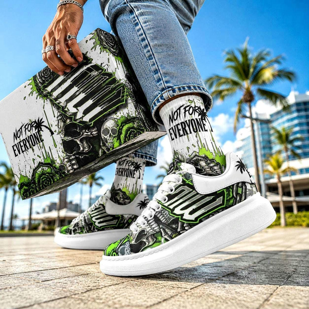 Baskets unisexes personnalisées Hommes Femmes Streetwear Chaussures plateforme Graffiti Semelle épaisse Gros lacets