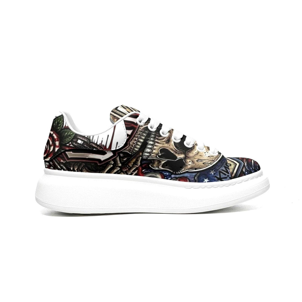 Custom platform Sneakers Unisex personalized Streetwear Fat Laces Chunky Sole Shoes Wide Toe Footwear
