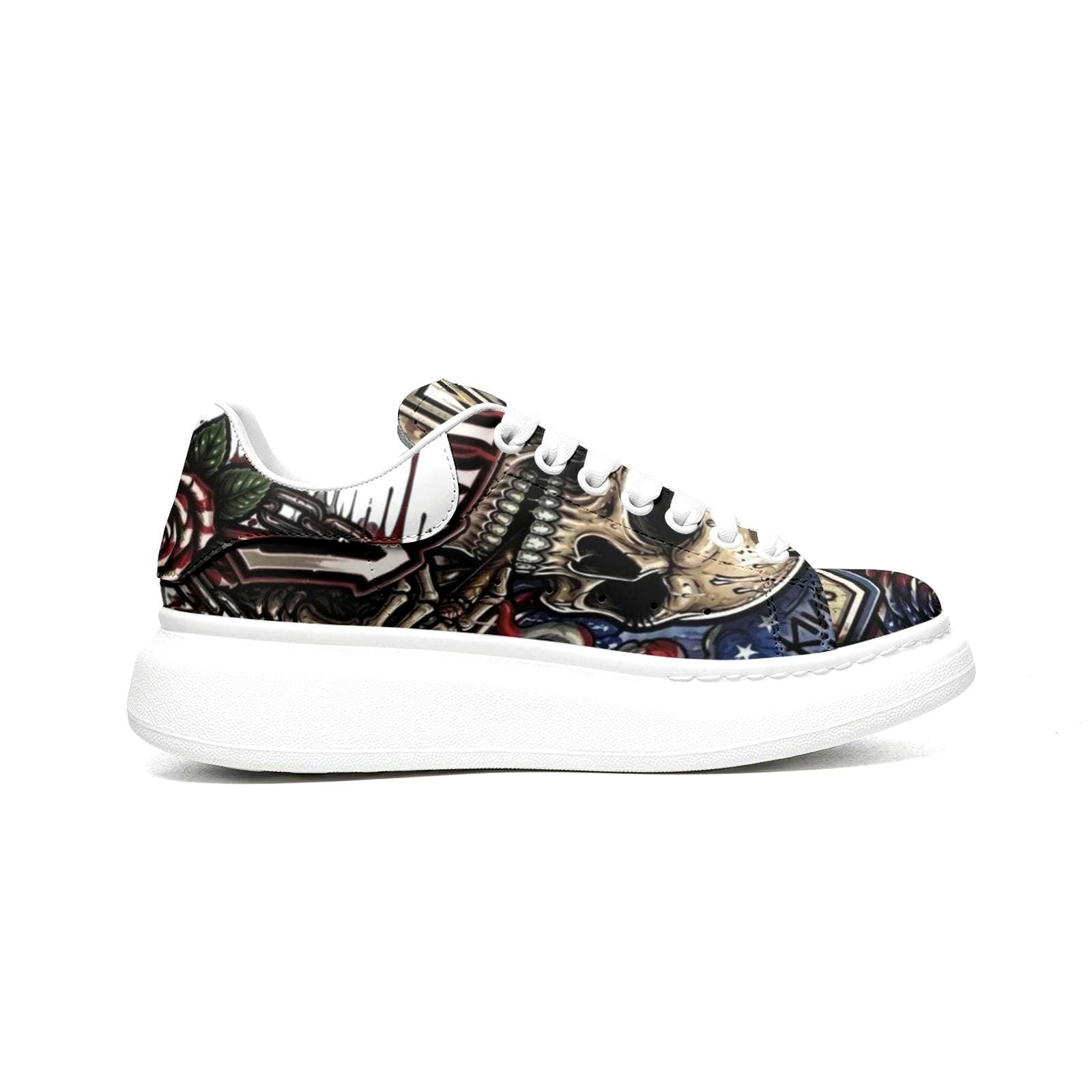 Custom platform Sneakers Unisex personalized Streetwear Fat Laces Chunky Sole Shoes Wide Toe Footwear