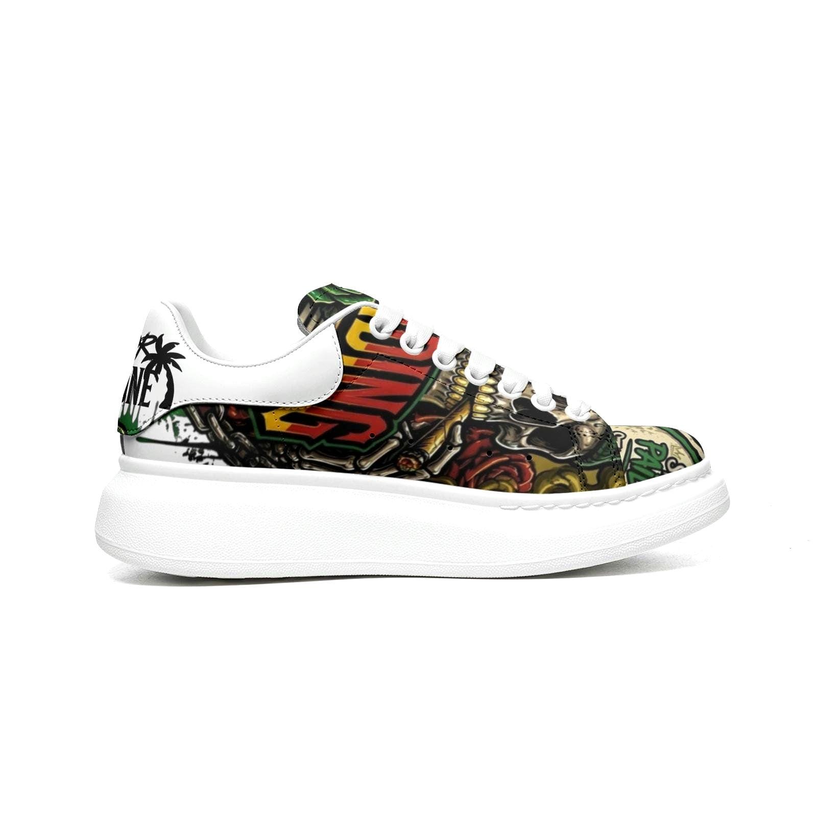 Baskets unisexe personnalisées Streetwear Jamaïque Afrique Chaussures à semelle épaisse Reggae Hypebeast Plateforme
