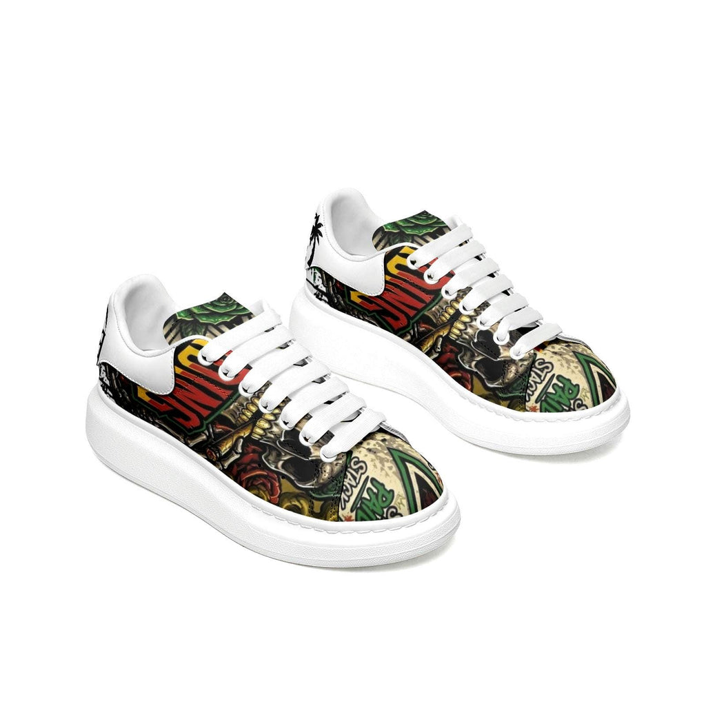 Baskets unisexe personnalisées Streetwear Jamaïque Afrique Chaussures à semelle épaisse Reggae Hypebeast Plateforme