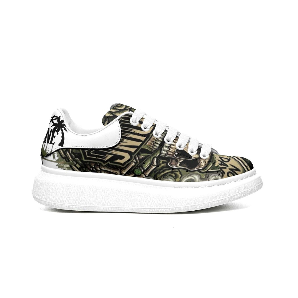 Custom Unisex Platform Sneakers Camouflage Army Fatigue Streetwear Chunky Sole Fat Laces Customized Footwear