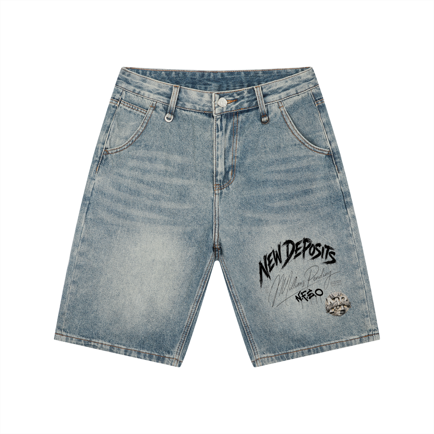 New Deposits Vintage Denim Shorts - Heavyweight Millions Pending NFEO Streetwear Essential for Modern Entrepreneurs