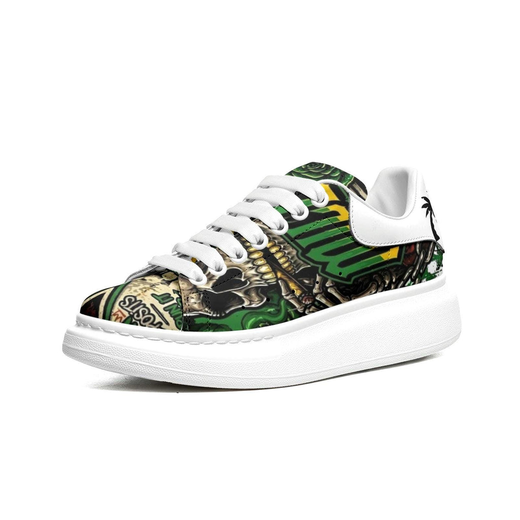 Baskets unisexe personnalisées Streetwear Jamaïque Afrique Chaussures à semelle épaisse Reggae Hypebeast Plateforme