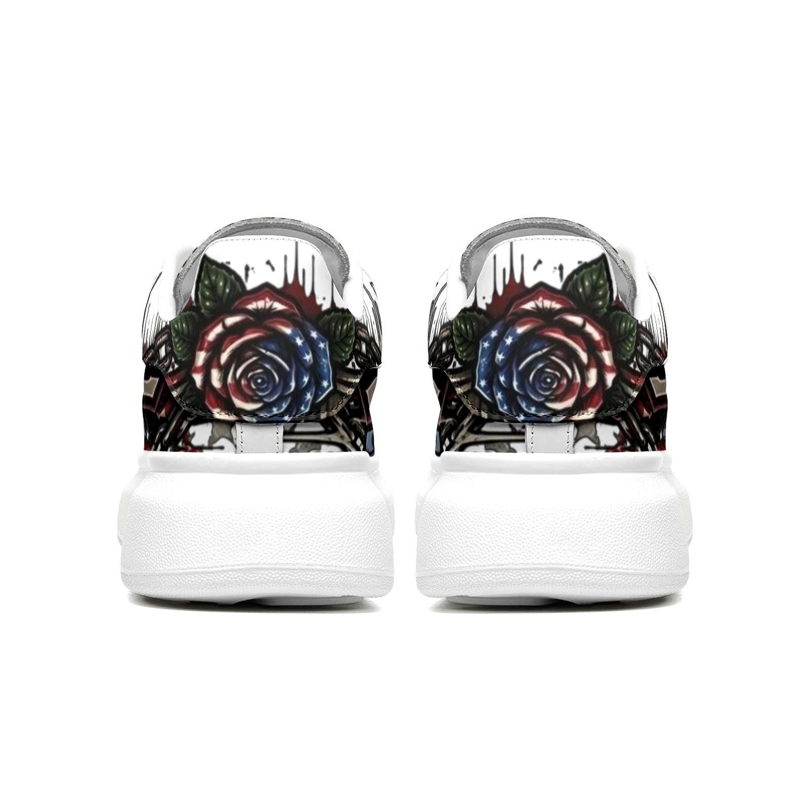 Custom platform Sneakers Unisex personalized Streetwear Fat Laces Chunky Sole Shoes Wide Toe Footwear