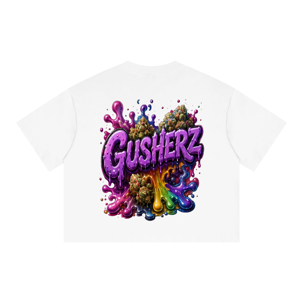 Unisex Boxy Drop Shoulder Crop T-Shirt Gusherz Cannabis Strain Streetwear Graphic Tee Premium Cotton by NFEO ZAZA Reserve