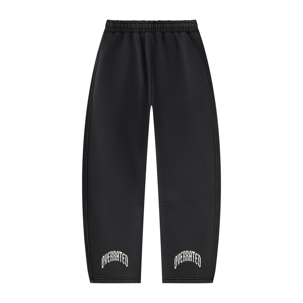 Pantalon de jogging unisexe en molleton à jambe large délavé style tendance et coupe haut de gamme assorti à l'ensemble t-shirt, sweat à capuche et casquette de camionneur en mousse de la collection Overrated