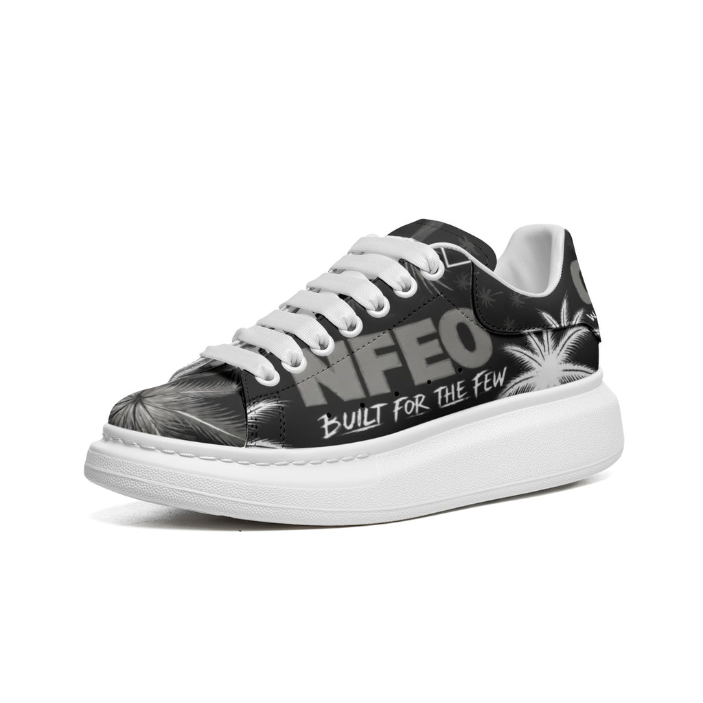 Platform Sneakers Non Slip Fat Laces NFEO Faux Leather Smoke Gray Chunky-sole Designer Footwear