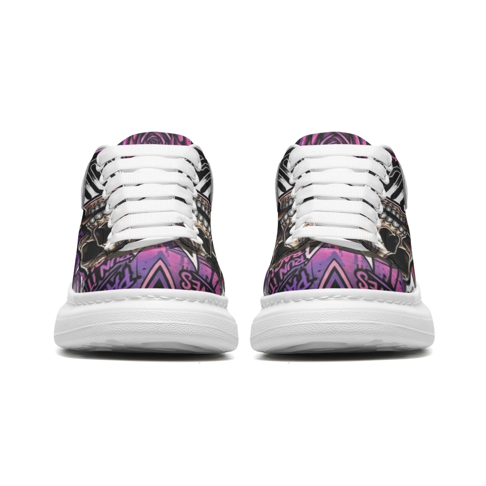 Custom Comfort walking Shoes Non Slip Fat Lace Chunky Sole Sneakers Men Women Footwear