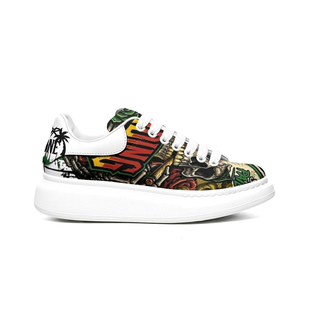 Baskets unisexe personnalisées Streetwear Jamaïque Afrique Chaussures à semelle épaisse Reggae Hypebeast Plateforme