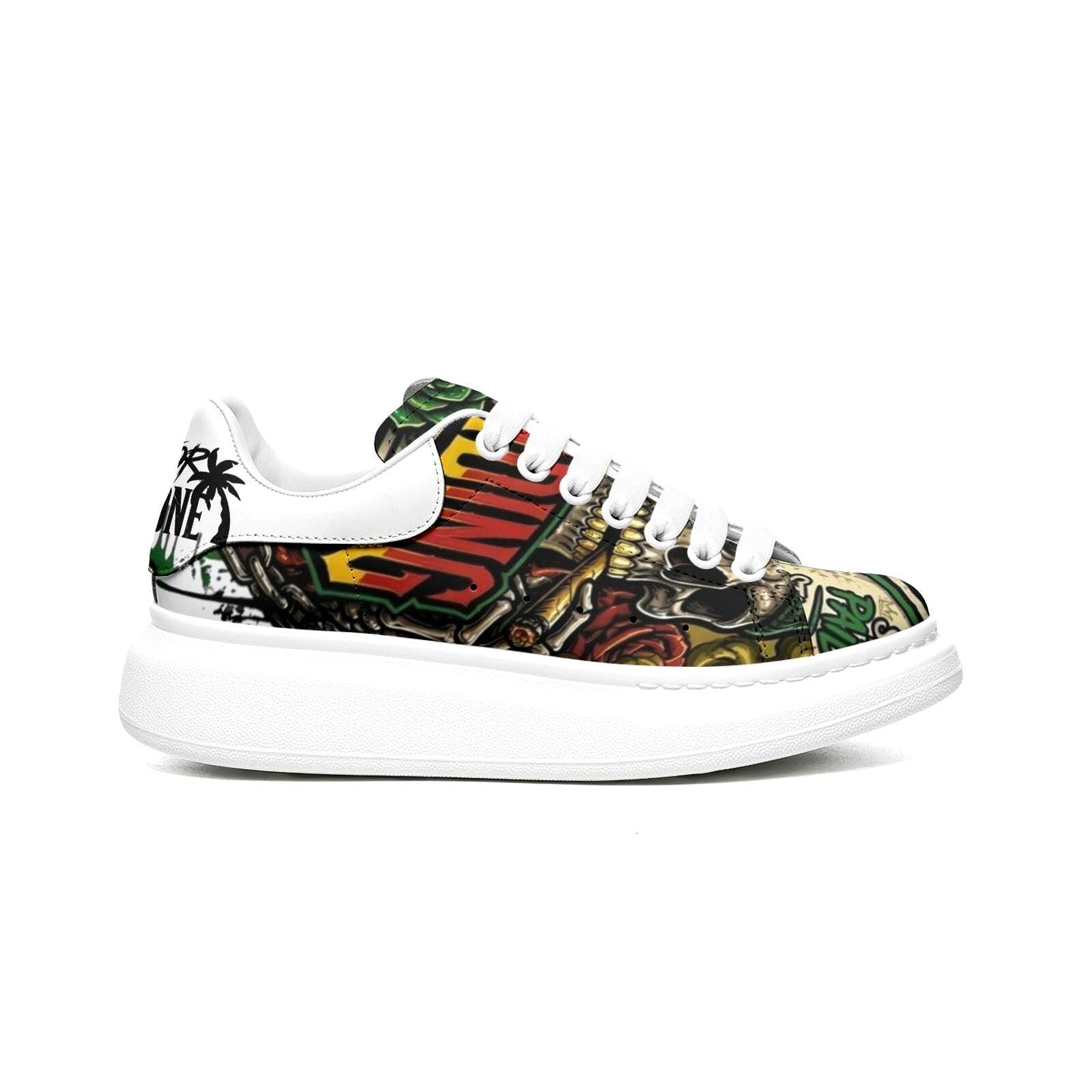 Custom Unisex Sneakers personalized Streetwear Jamaica Africa Chunky Sole Shoes Reggae Hypebeast Platform