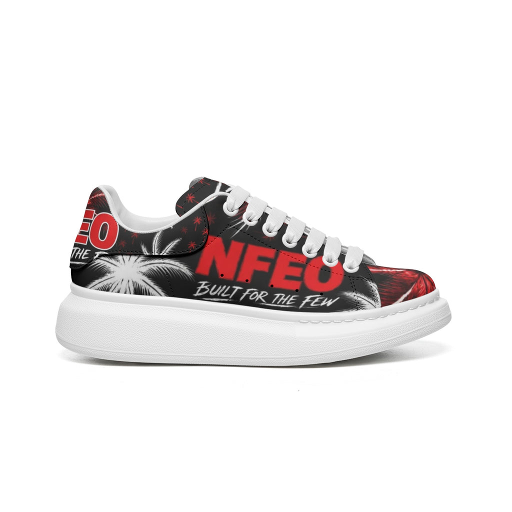 Right side view: NFEO Platform Sneakers Built For The Few premium streetwear footwear featuring chunky sole designer silhouette, luxury urban fashion styling, entrepreneur lifestyle branding, exclusive sneaker culture design, modern streetwear shoes, statement fashion footwear, casual luxury sneakers, lifestyle streetwear apparel collection, premium designer-inspired platform sneakers for men and women, fashion-forward everyday footwear, urban luxury sneaker brand.