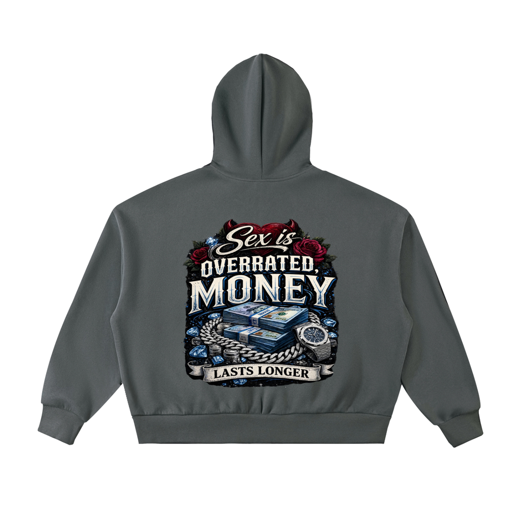 Sweat à capuche court unisexe zippé Premium Overrated Trending NFEO Streetwear Essentials