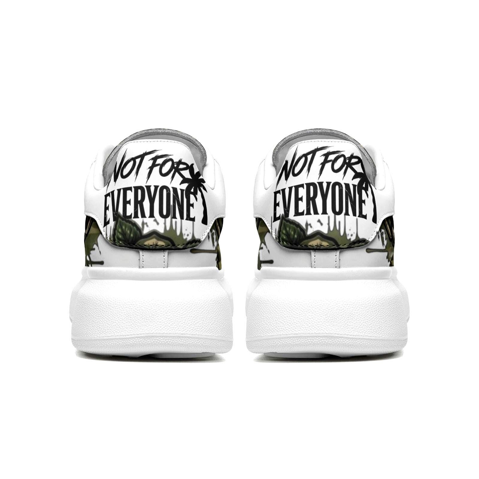 Custom Unisex Platform Sneakers Camouflage Army Fatigue Streetwear Chunky Sole Fat Laces Customized Footwear