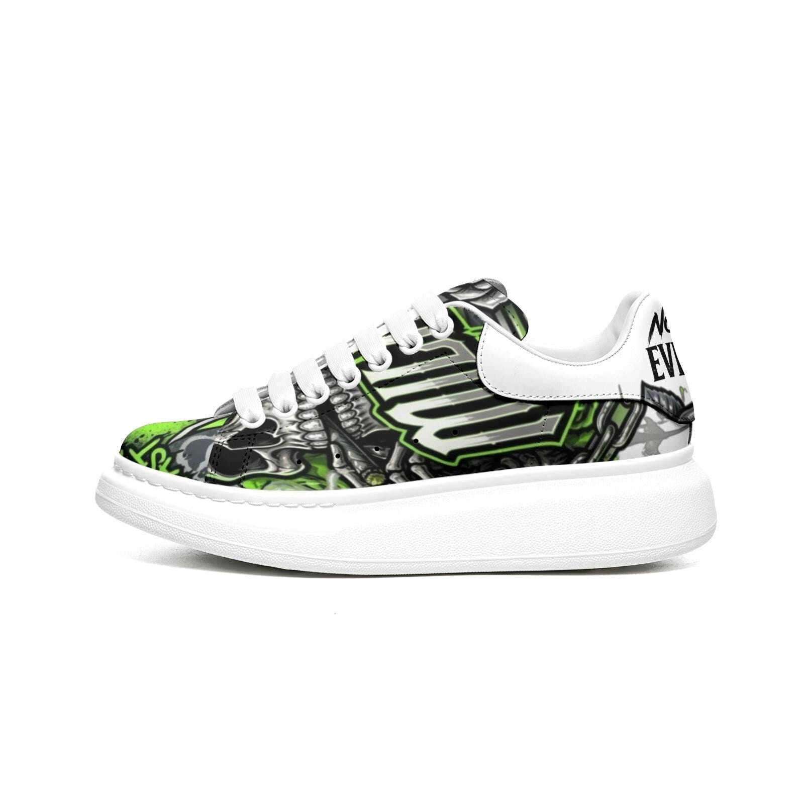 Baskets unisexes personnalisées Hommes Femmes Streetwear Chaussures plateforme Graffiti Semelle épaisse Gros lacets