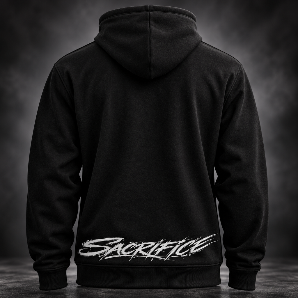 Black Unisex Hoodie & Jogger Set, 2 Piece Tracksuit, Graphic Streetwear Sweatsuit