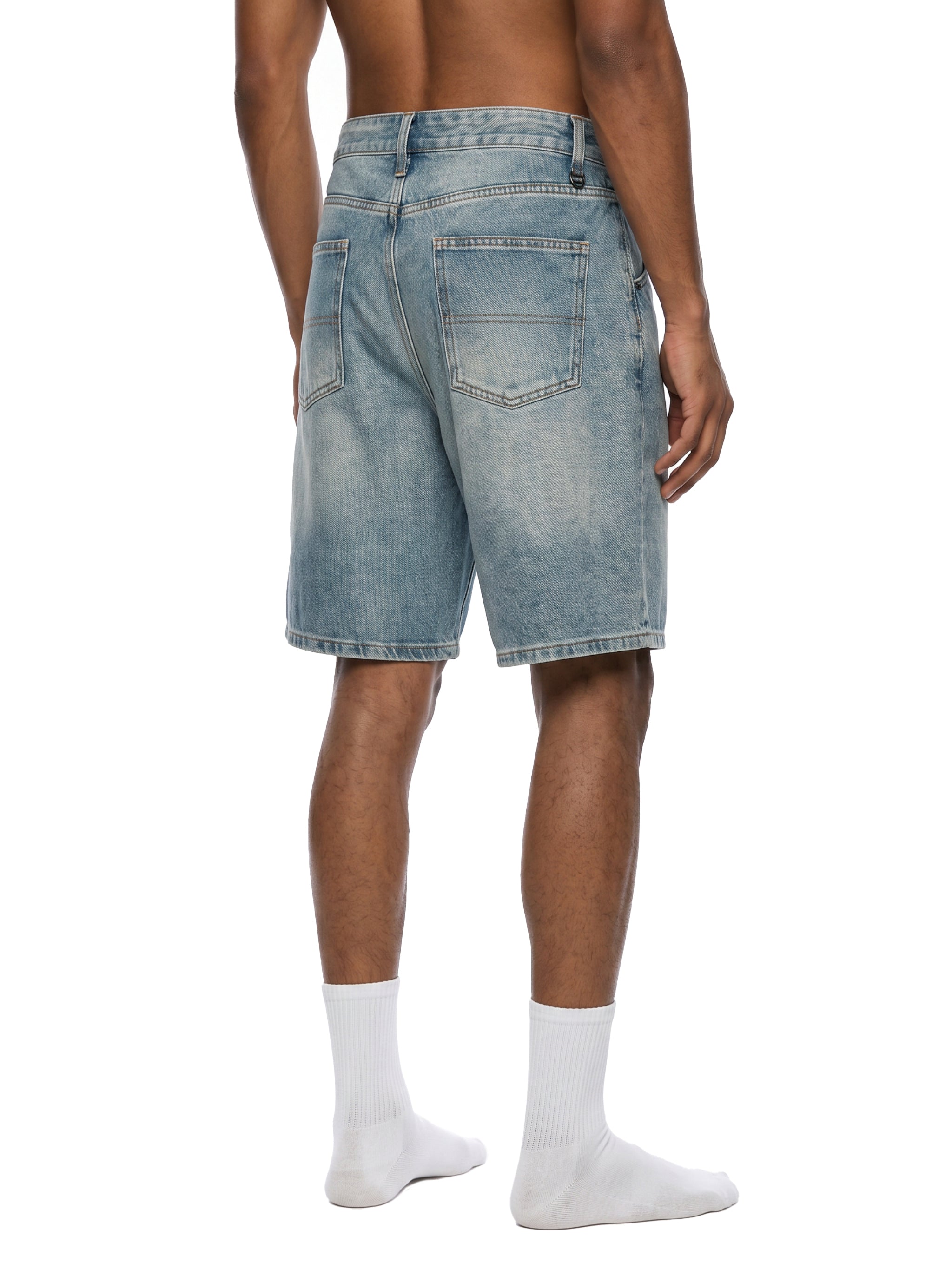 Premium Men's Vintage Wash NFEO Denim Shorts International Entrepreneur Streetwear Essentials