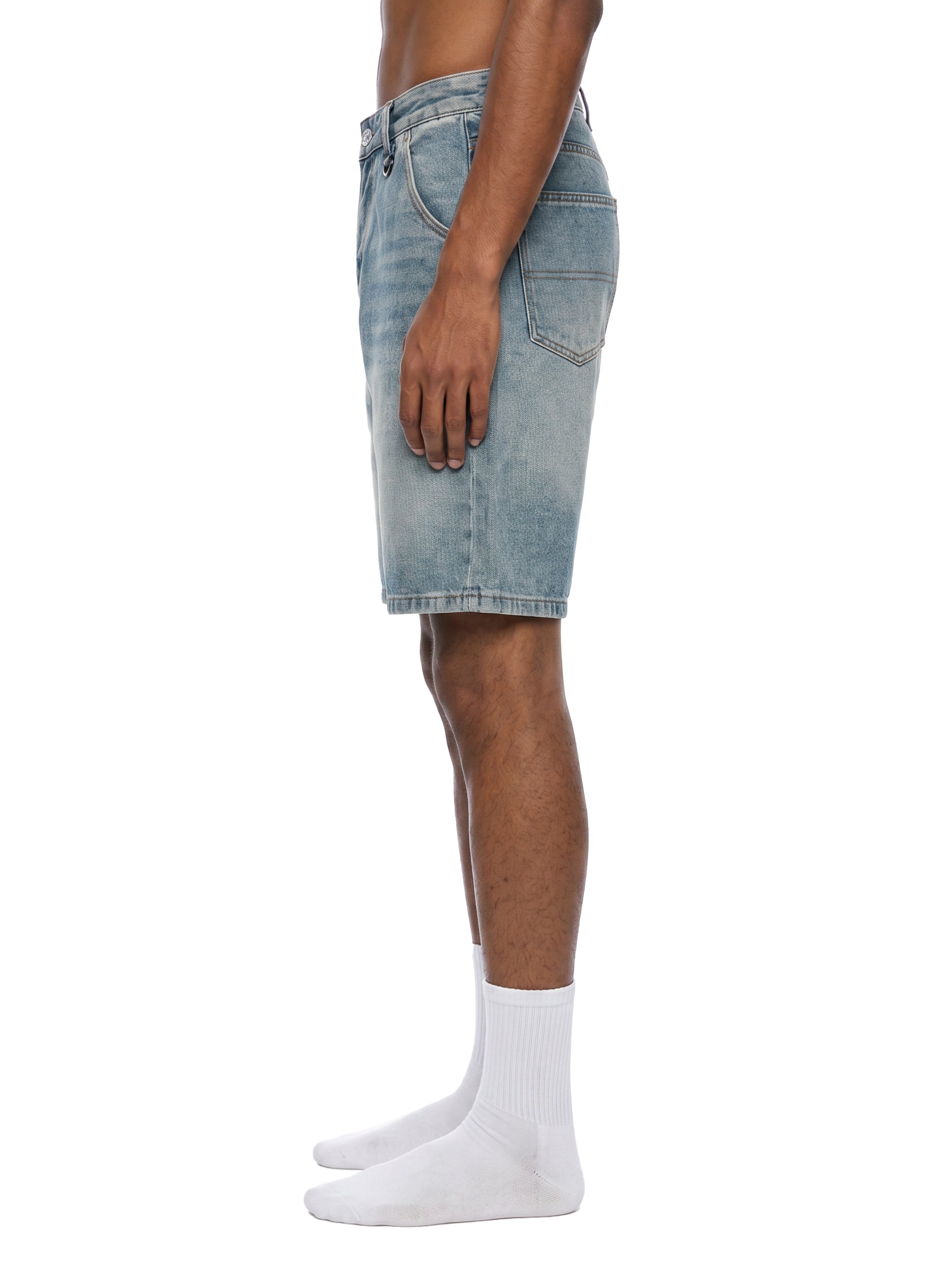 Premium Men's Vintage Wash NFEO Denim Shorts International Entrepreneur Streetwear Essentials