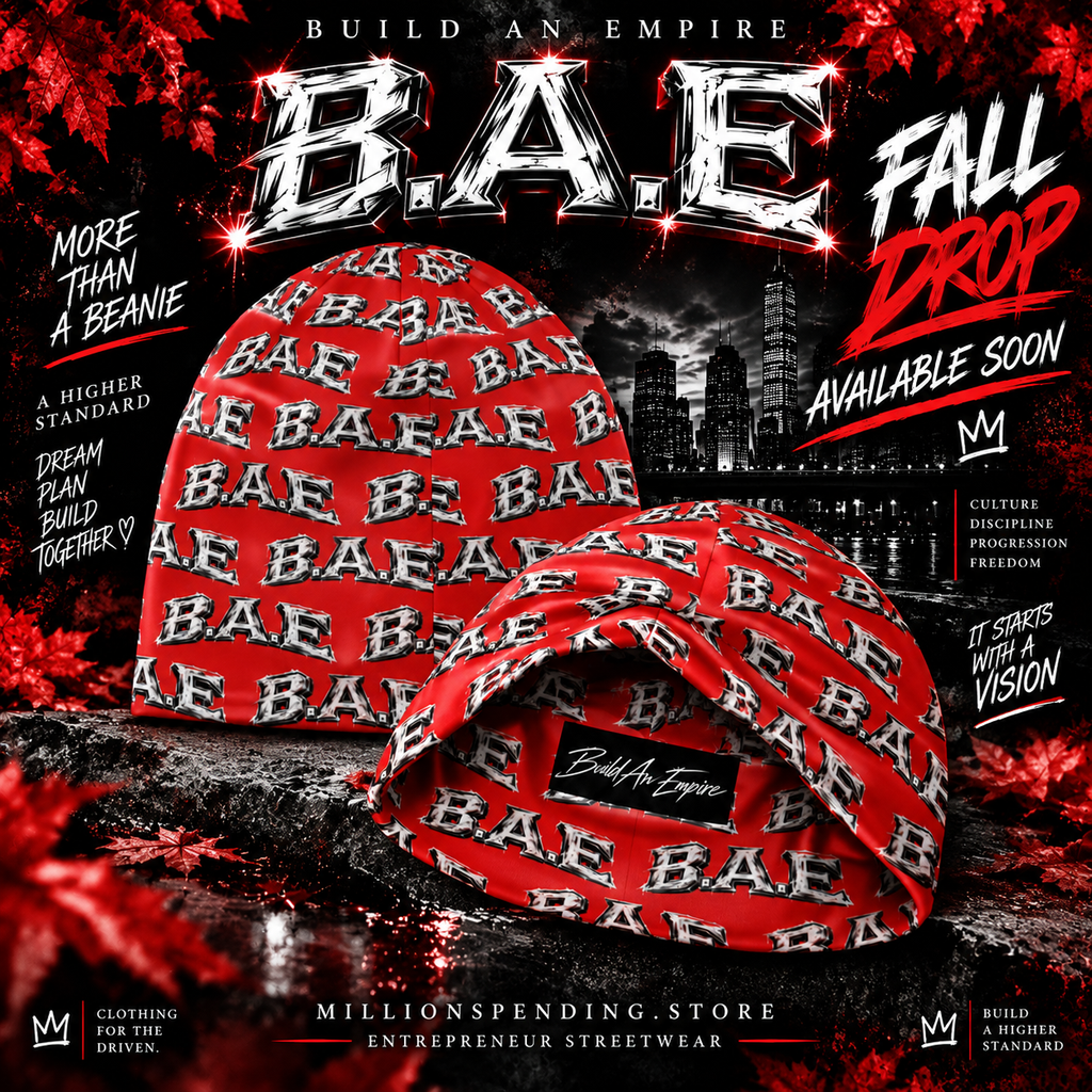 All-Over Print Unisex Beanie B.A.E Build An Empire Streetwear Accessories