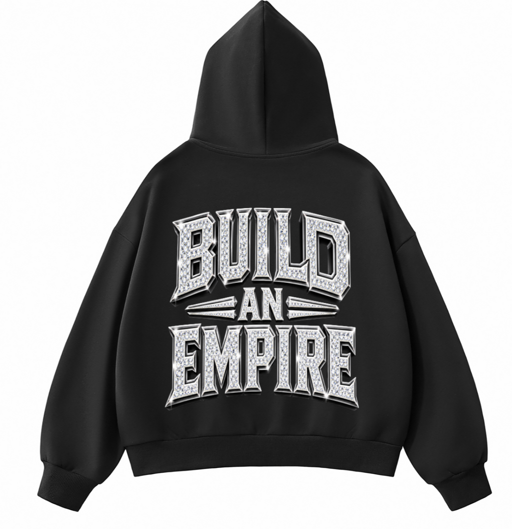 Premium Unisex Fleeced Full-Zip Boxy Crop Fit Hoodie B.A.E Build An Empire Streetwear Entrepreneur Fashion