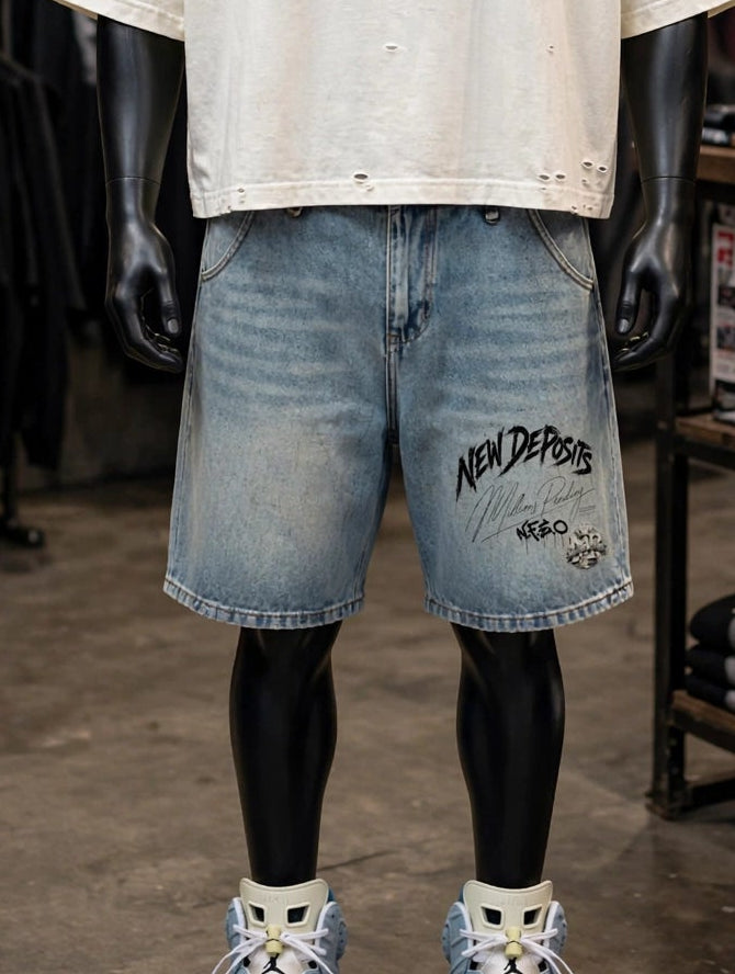 New Deposits Vintage Denim Shorts - Heavyweight Millions Pending NFEO Streetwear Essential for Modern Entrepreneurs