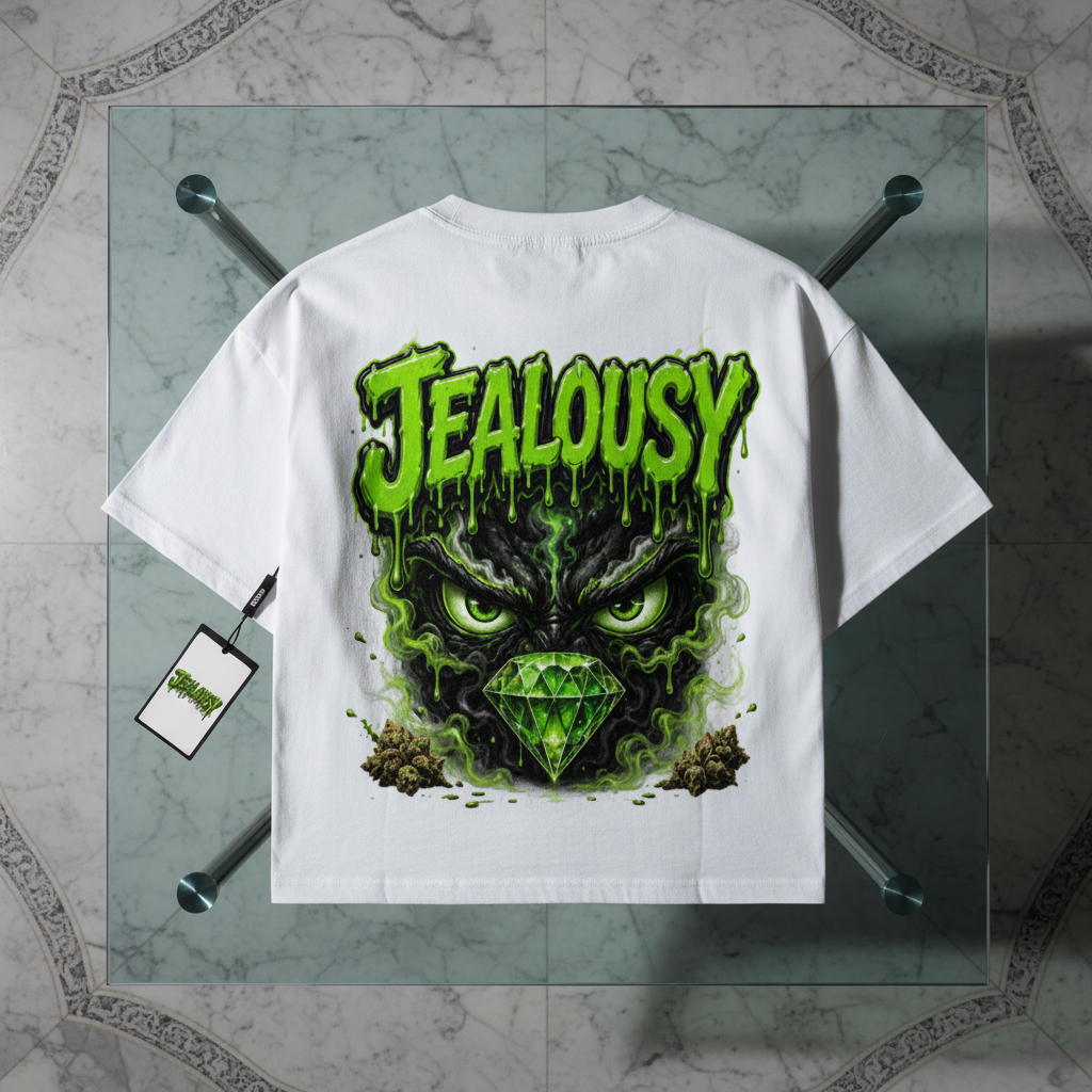 Heavyweight Boxy Crop Tee | 250 GSM Drop Shoulder Jealousy Graphic Tee | NFEO ZAZA Reserve