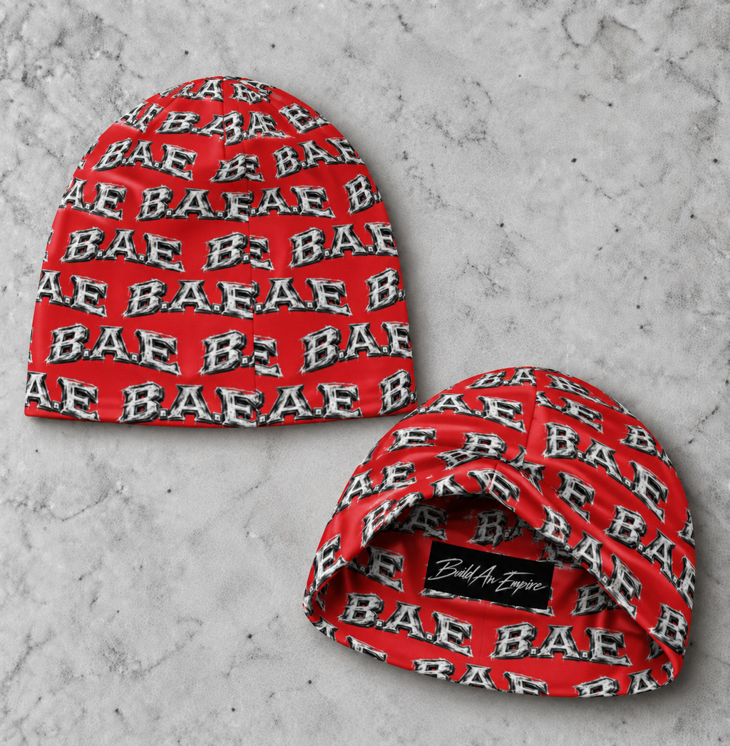 All-Over Print Unisex Beanie B.A.E Build An Empire Streetwear Accessories