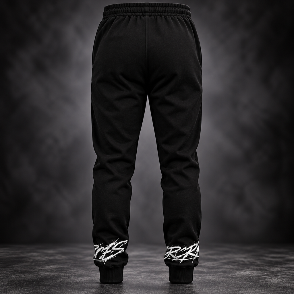 Black Unisex Hoodie & Jogger Set, 2 Piece Tracksuit, Graphic Streetwear Sweatsuit